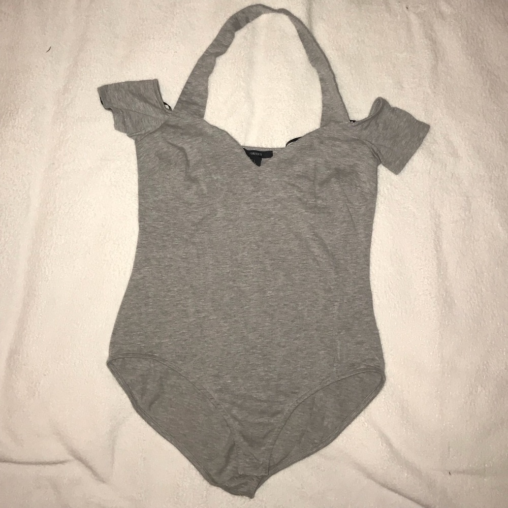 Forever 21 gray halter bodysuit